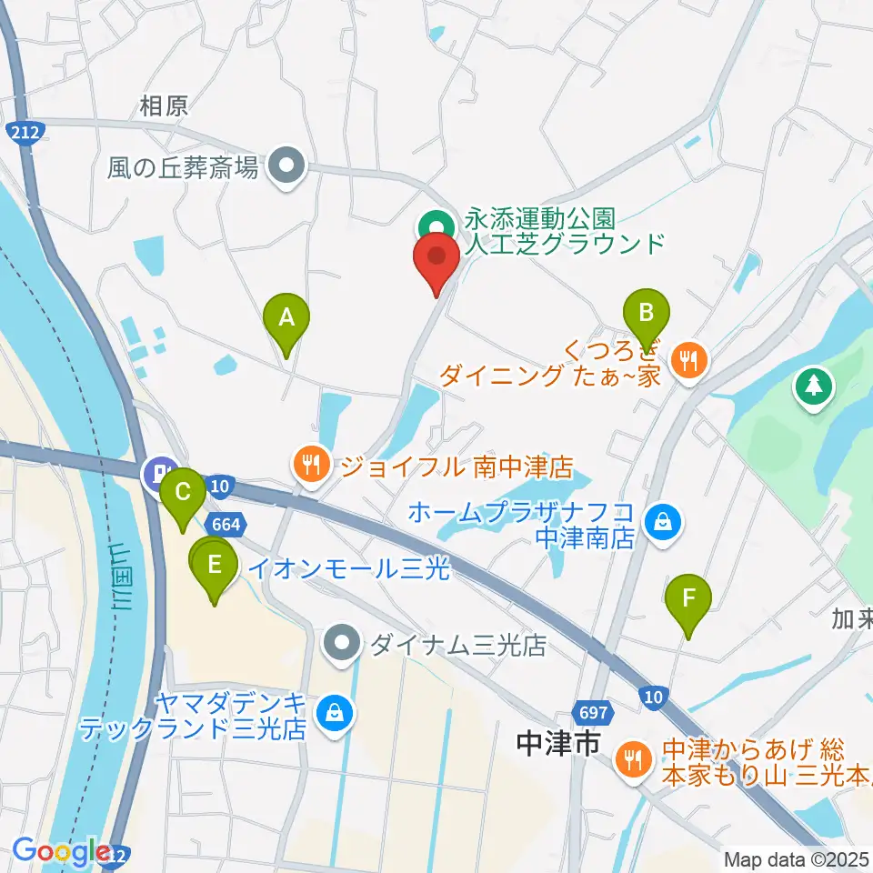 ディーアクトスポーツパーク永添周辺のカフェ一覧地図