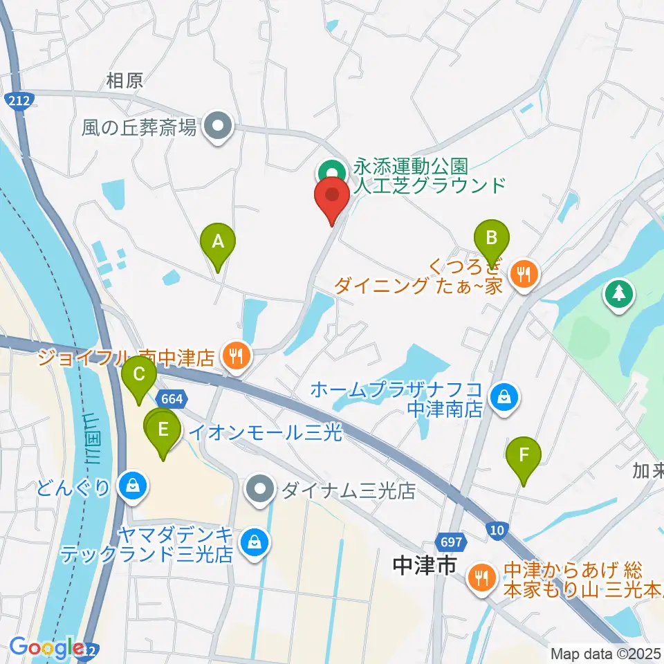 ディーアクトスポーツパーク永添周辺のカフェ一覧地図