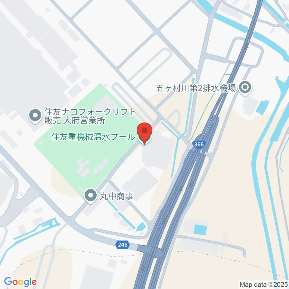 住友重機械温水プール周辺のカフェ一覧地図