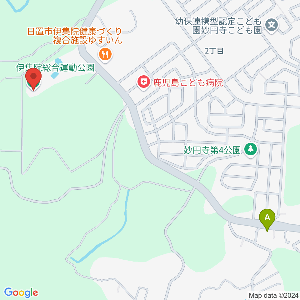 伊集院総合運動公園あいハウジング陸上競技場周辺のカフェ一覧地図