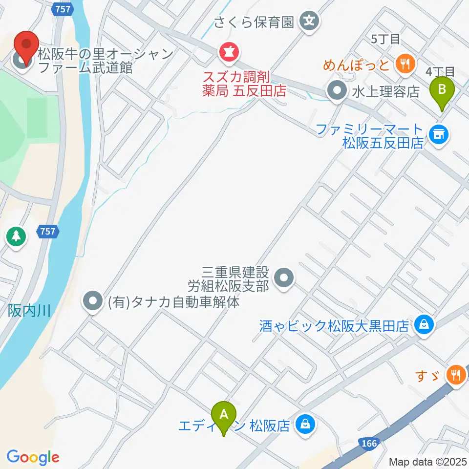 松阪牛の里オーシャンファーム武道館周辺のカフェ一覧地図