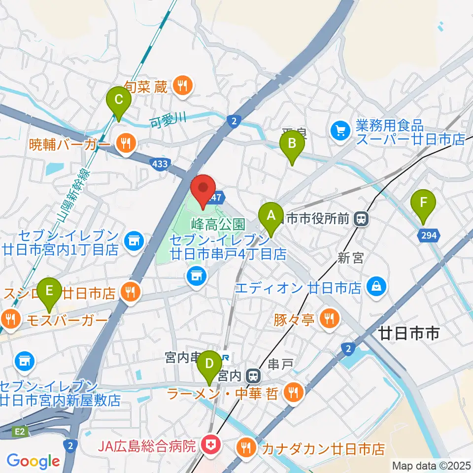 グローバルリゾート総合スポーツセンターサンチェリー周辺のカフェ一覧地図