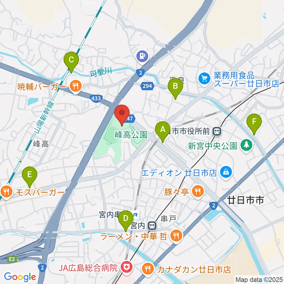 グローバルリゾート総合スポーツセンターサンチェリー周辺のカフェ一覧地図