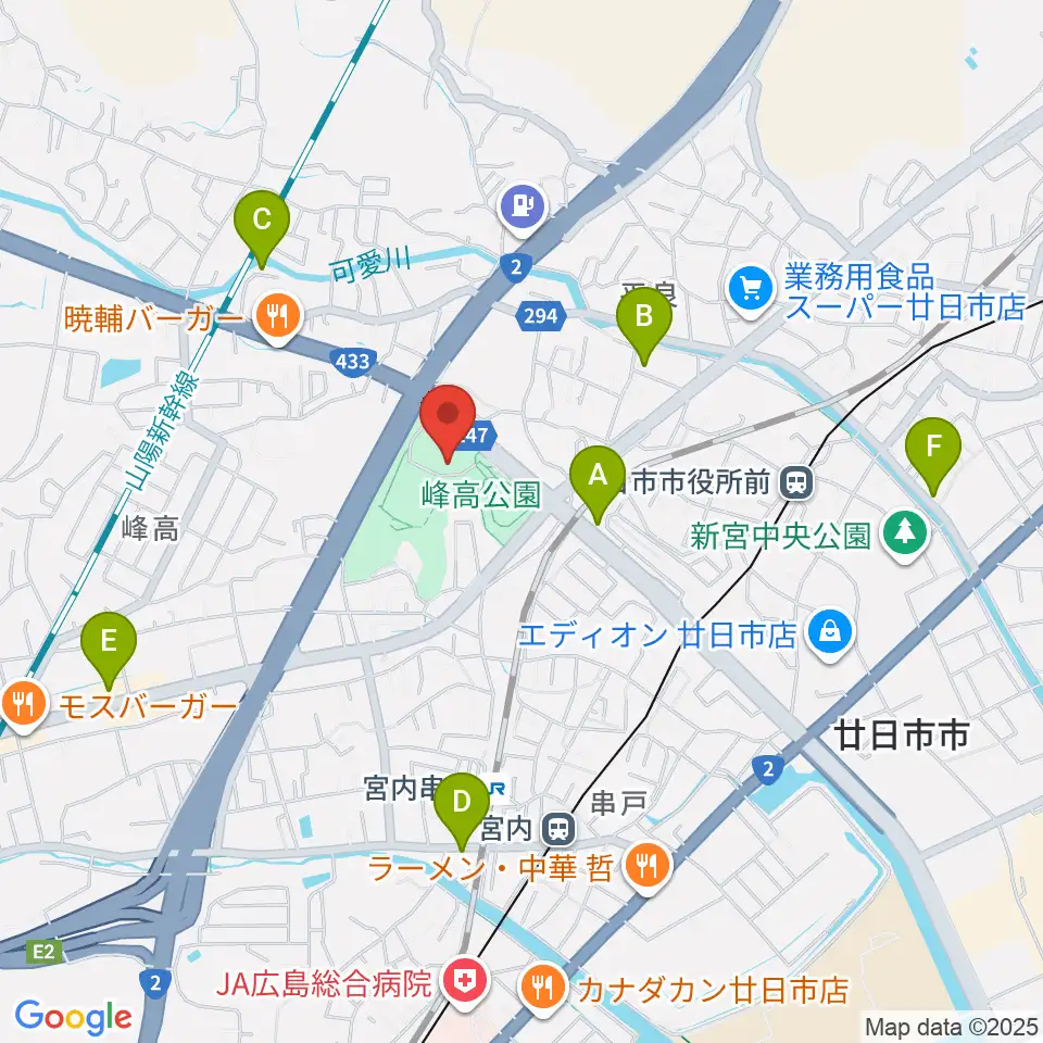 グローバルリゾート総合スポーツセンターサンチェリー周辺のカフェ一覧地図