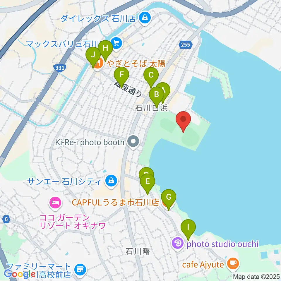 エナジックスタジアム石川周辺のカフェ一覧地図