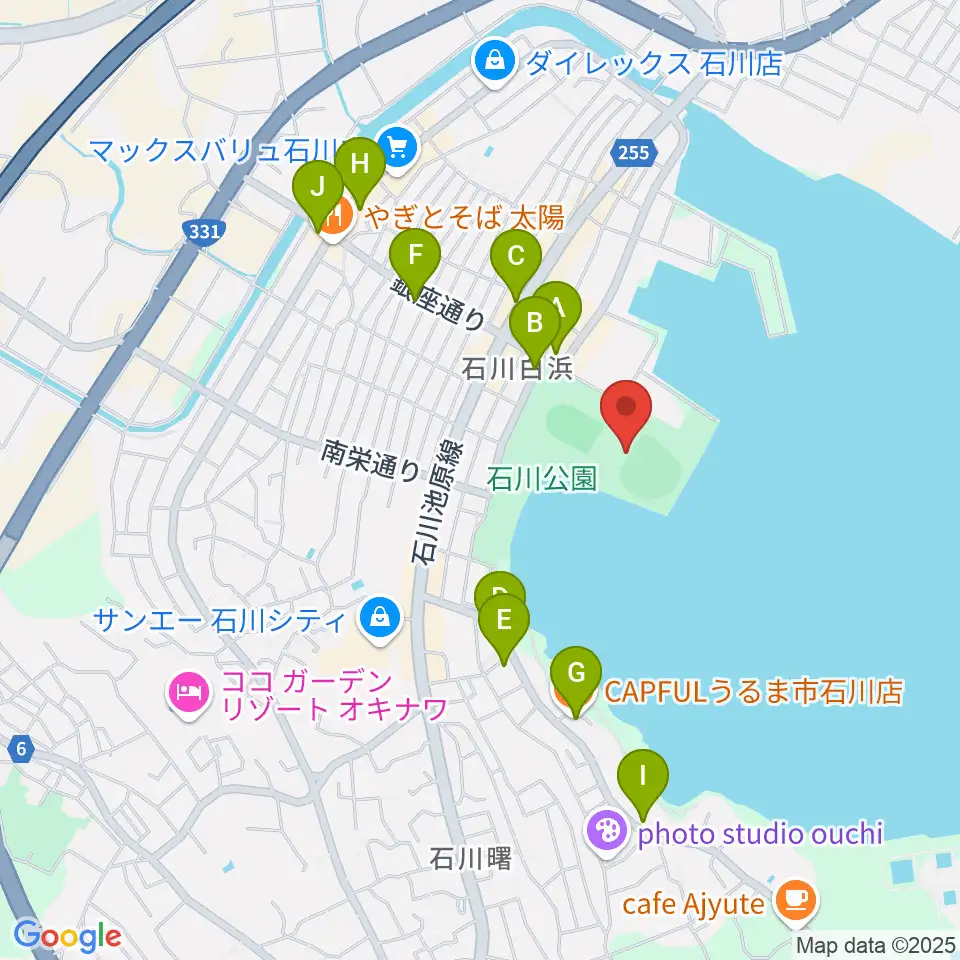エナジックスタジアム石川周辺のカフェ一覧地図