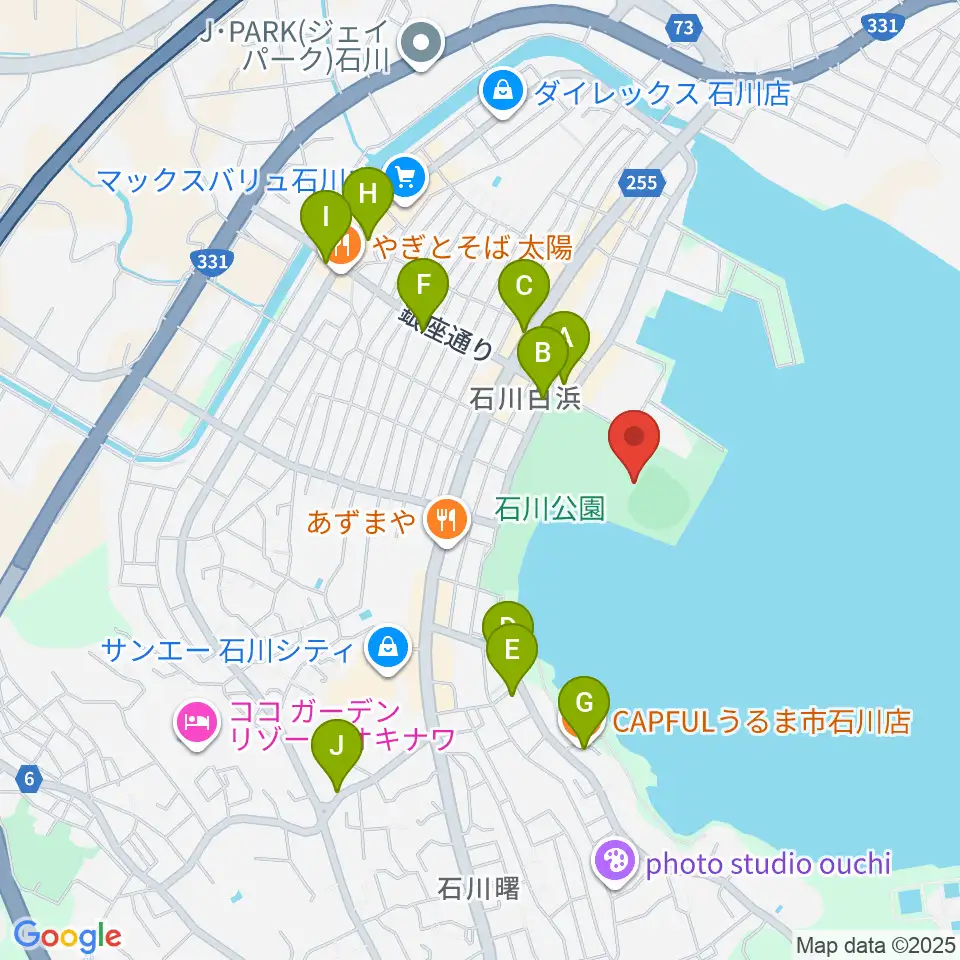 エナジックスタジアム石川周辺のカフェ一覧地図