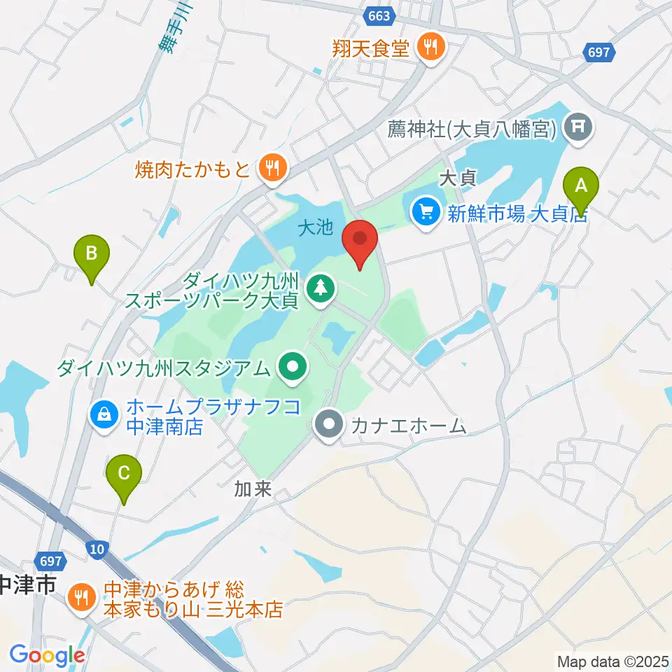 ダイハツ九州アリーナ周辺のカフェ一覧地図