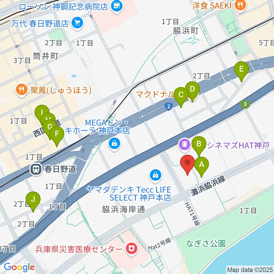 Sysmex Kobe Ice Campus周辺のカフェ一覧地図