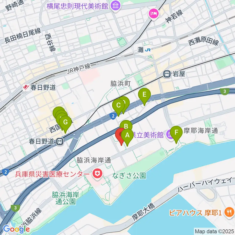 Sysmex Kobe Ice Campus周辺のカフェ一覧地図