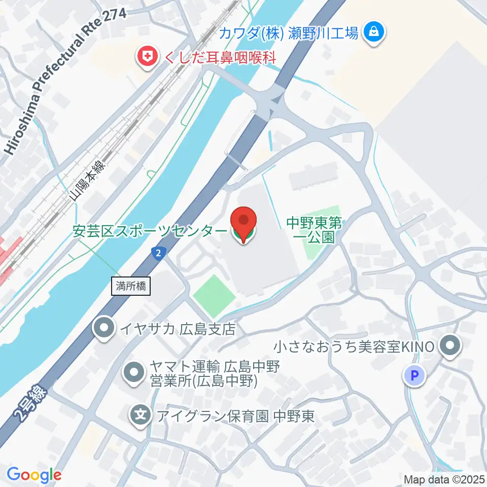 広島市安芸区スポーツセンター周辺のカフェ一覧地図