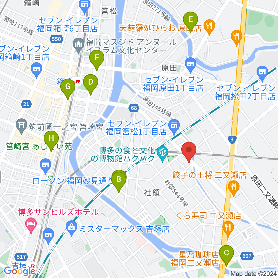 アイミュージックスタジオ周辺のカフェ一覧地図