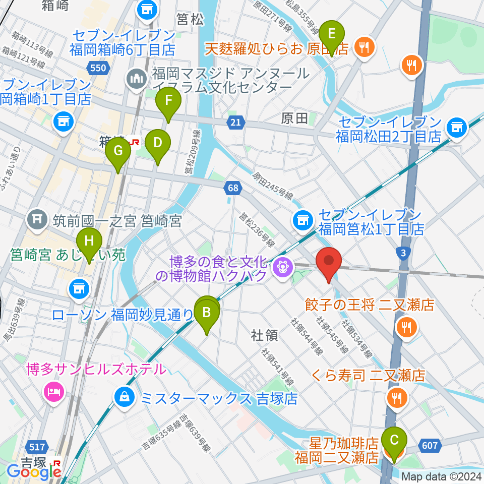 アイミュージックスタジオ周辺のカフェ一覧地図