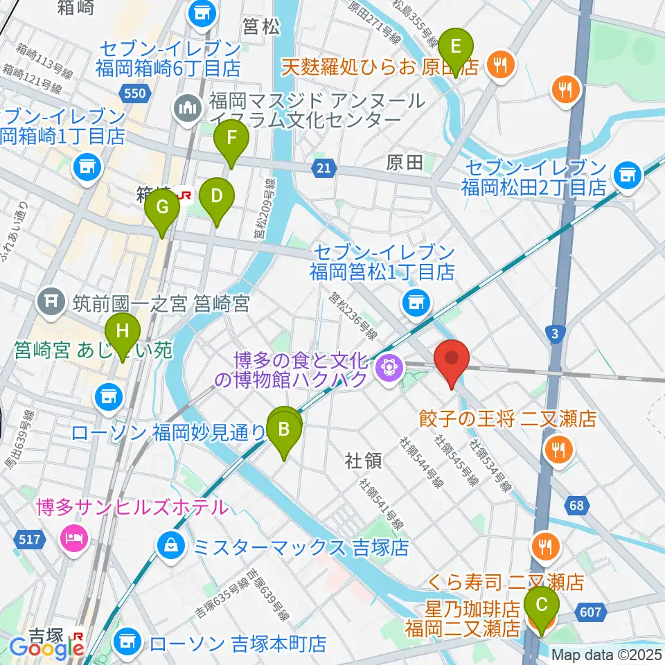 アイミュージックスタジオ周辺のカフェ一覧地図