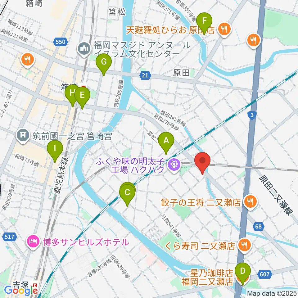 アイミュージックスタジオ周辺のカフェ一覧地図