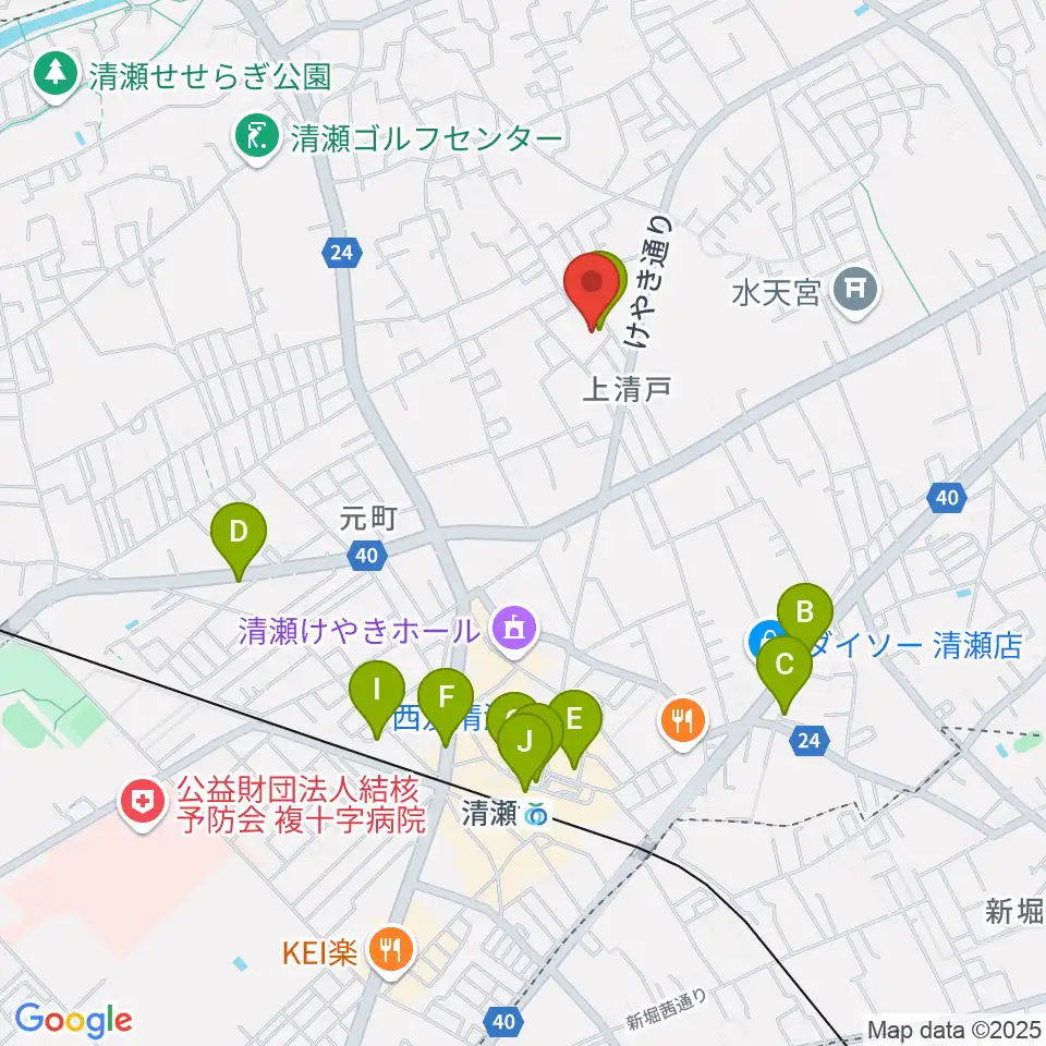 清瀬市郷土博物館周辺のカフェ一覧地図