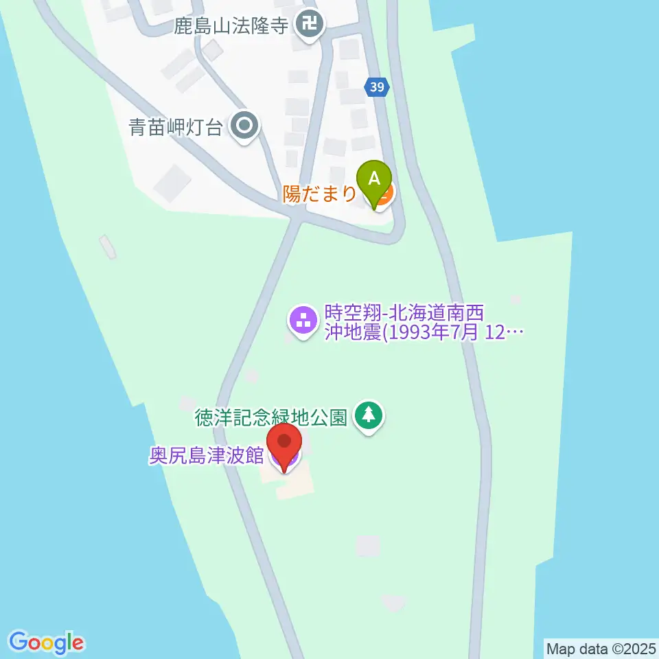 奥尻島津波館周辺のカフェ一覧地図