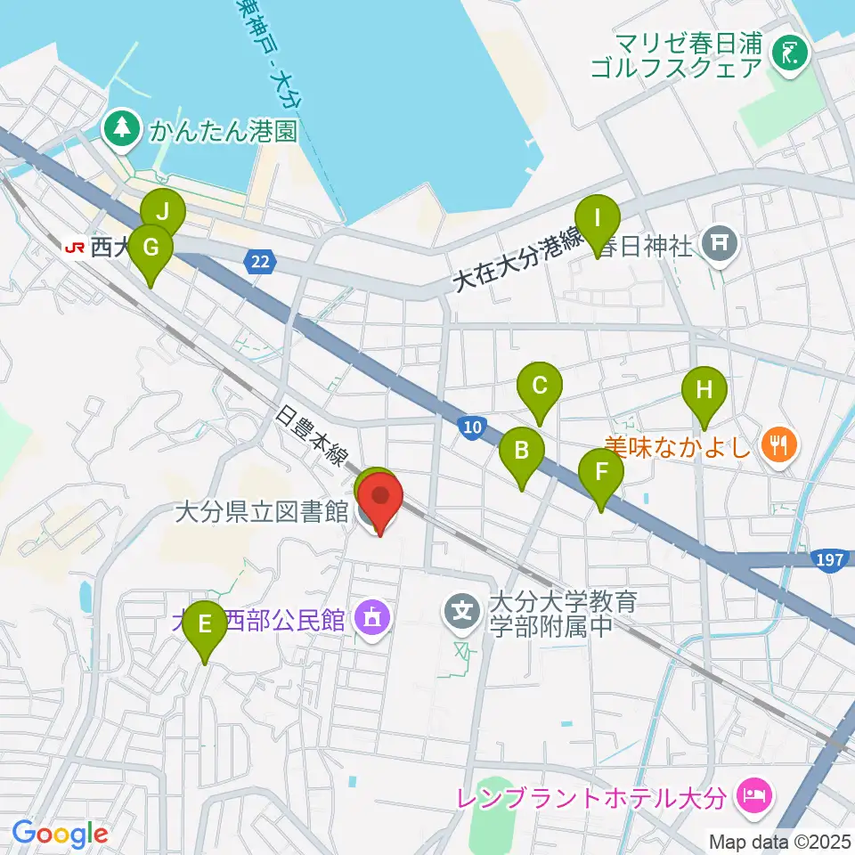 大分県立先哲史料館周辺のカフェ一覧地図
