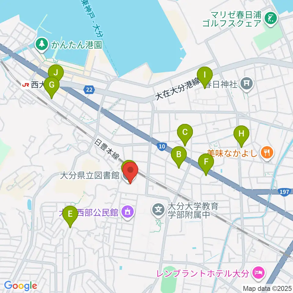 大分県立先哲史料館周辺のカフェ一覧地図