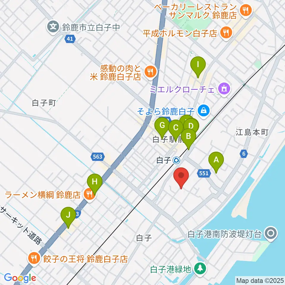 伊勢型紙資料館周辺のカフェ一覧地図