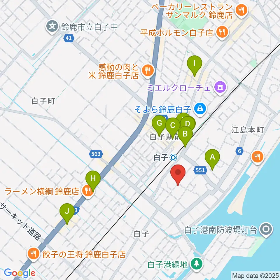 伊勢型紙資料館周辺のカフェ一覧地図