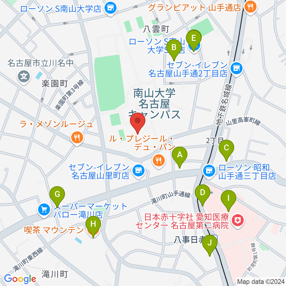 南山大学人類学博物館周辺のカフェ一覧地図