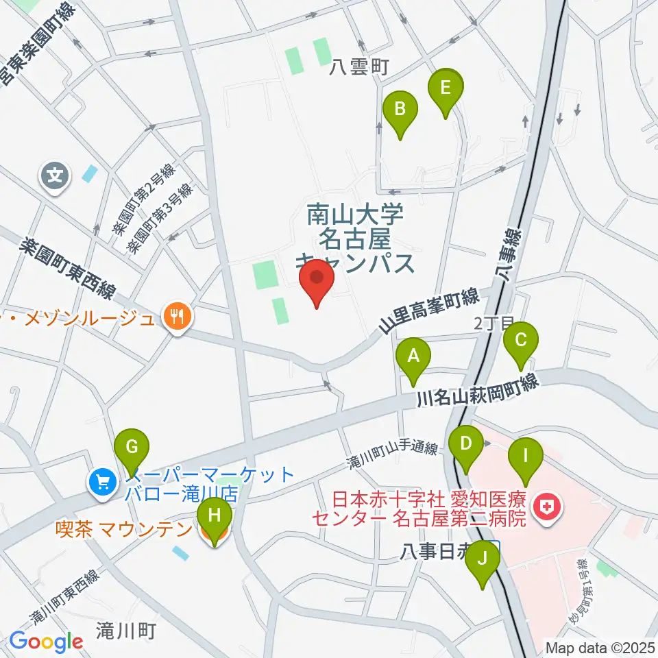南山大学人類学博物館周辺のカフェ一覧地図