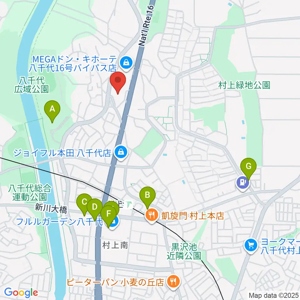 八千代市立郷土博物館周辺のカフェ一覧地図