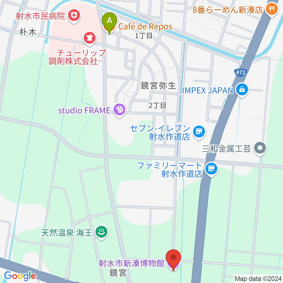 射水市新湊博物館周辺のカフェ一覧地図