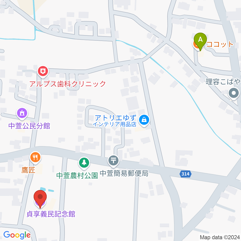 貞享義民記念館周辺のカフェ一覧地図