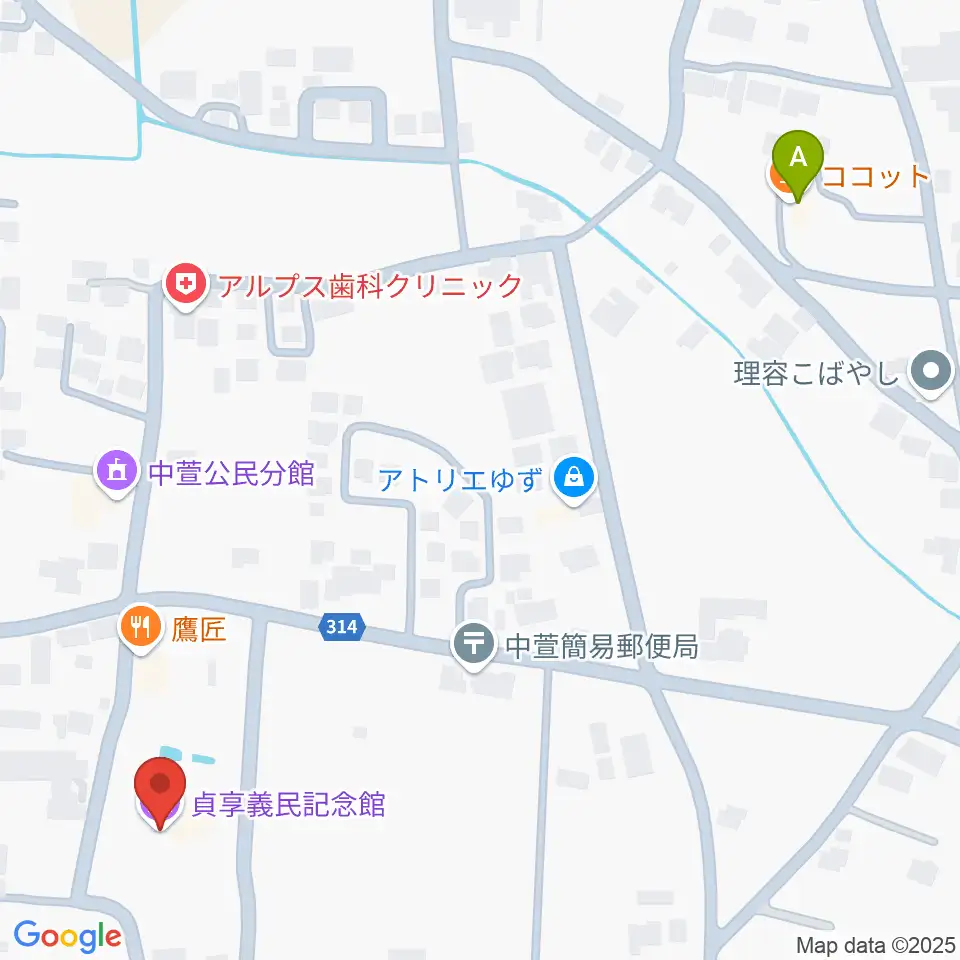 貞享義民記念館周辺のカフェ一覧地図