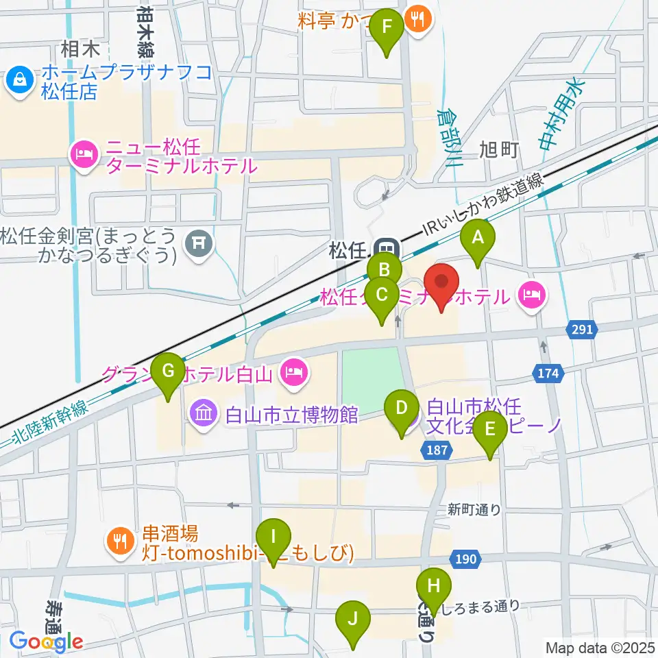 千代女の里俳句館周辺のカフェ一覧地図