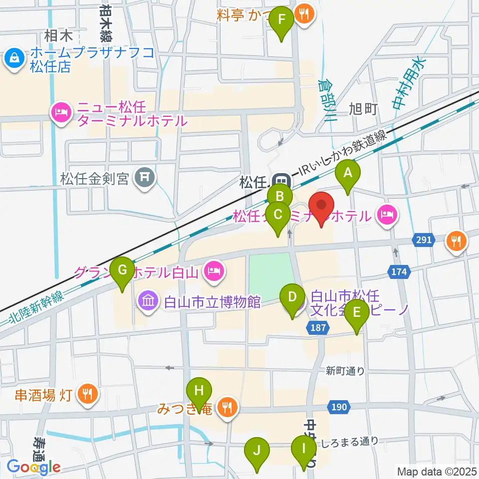 千代女の里俳句館周辺のカフェ一覧地図