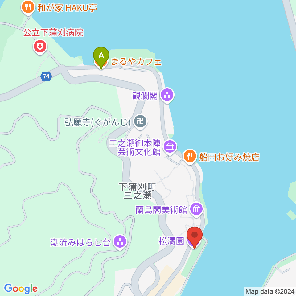 松濤園周辺のカフェ一覧地図