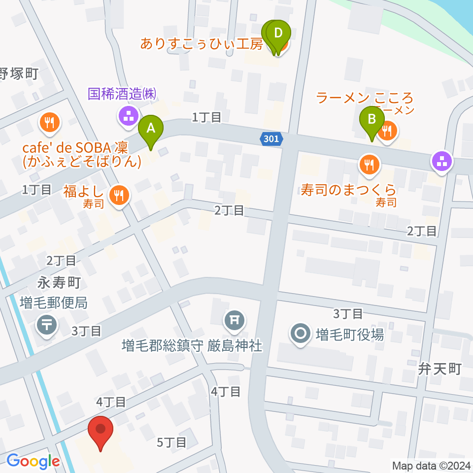 増毛町総合交流促進施設 元陣屋周辺のカフェ一覧地図