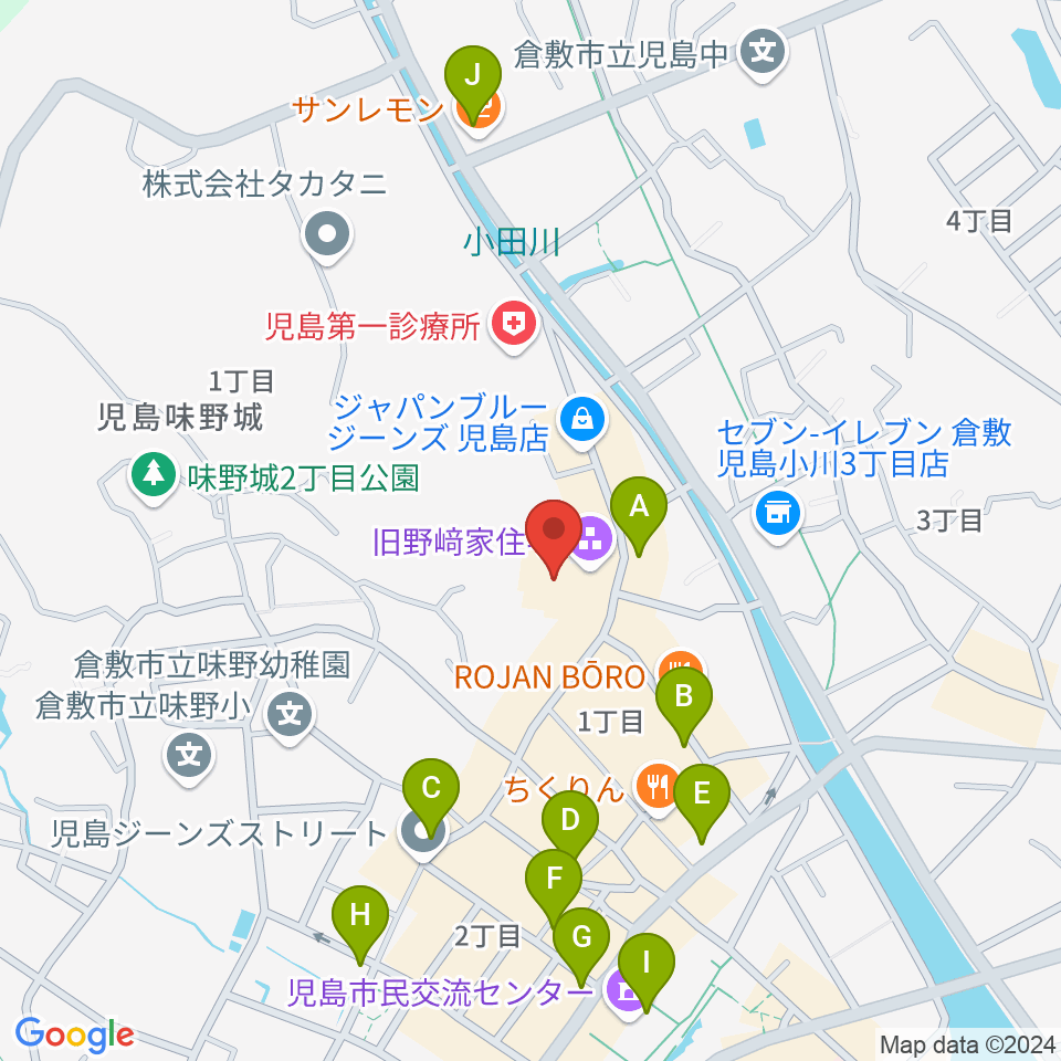 野﨑家塩業歴史館周辺のカフェ一覧地図