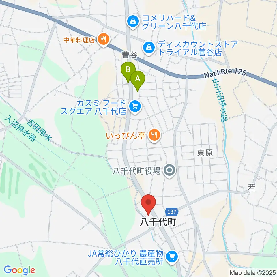 八千代町歴史民俗資料館周辺のカフェ一覧地図