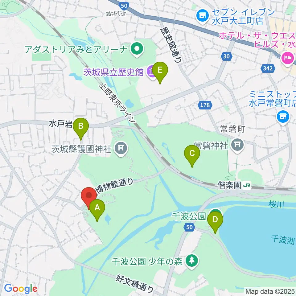 徳川ミュージアム周辺のカフェ一覧地図