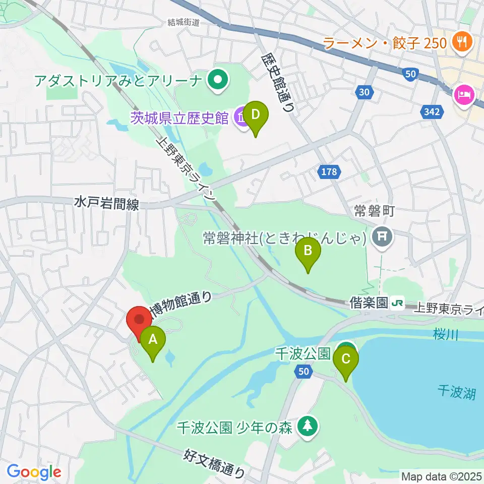 徳川ミュージアム周辺のカフェ一覧地図