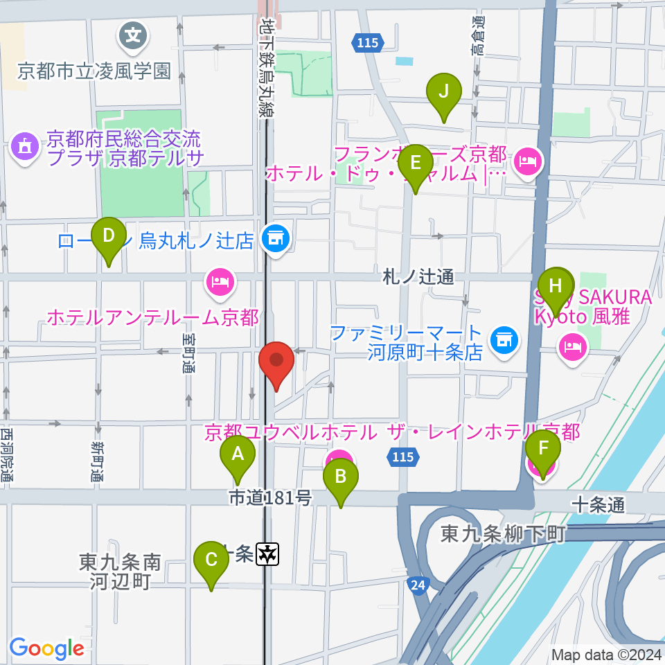 マザーシップスタジオ周辺のカフェ一覧地図