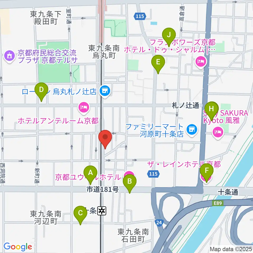 マザーシップスタジオ周辺のカフェ一覧地図
