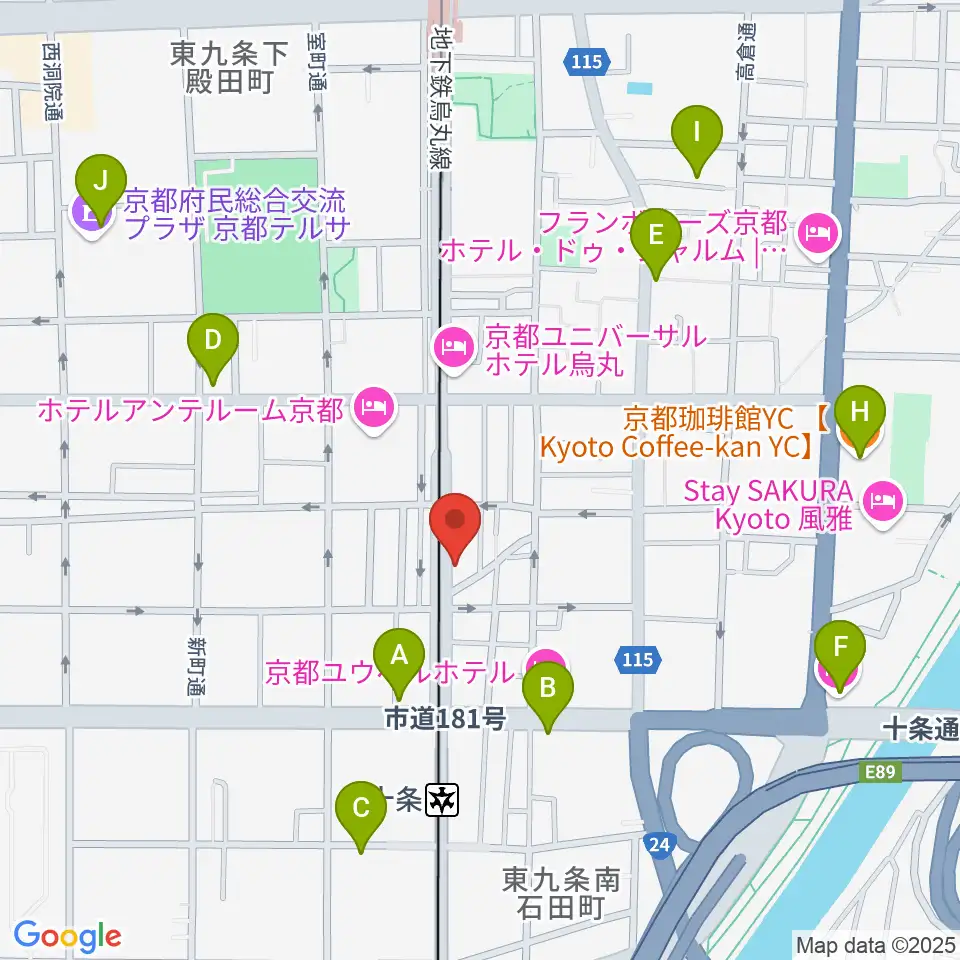 マザーシップスタジオ周辺のカフェ一覧地図
