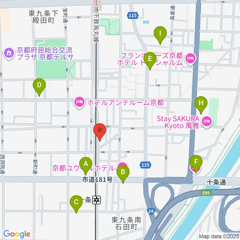 マザーシップスタジオ周辺のカフェ一覧地図