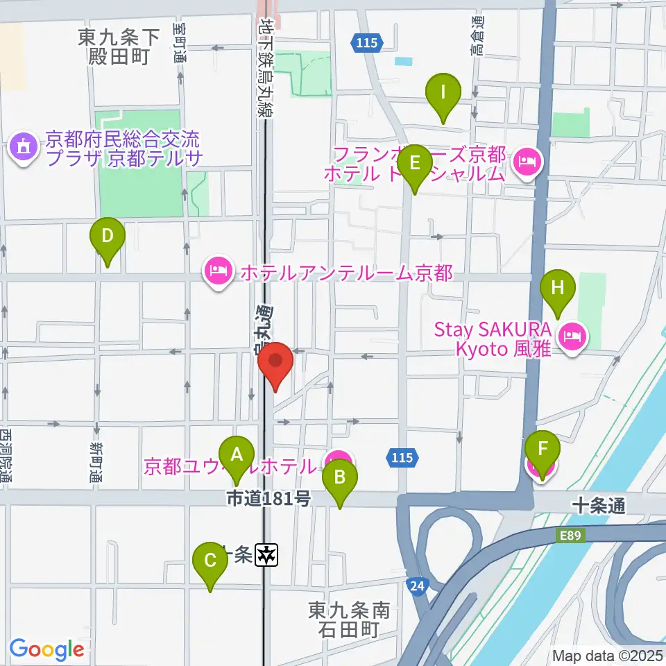 マザーシップスタジオ周辺のカフェ一覧地図