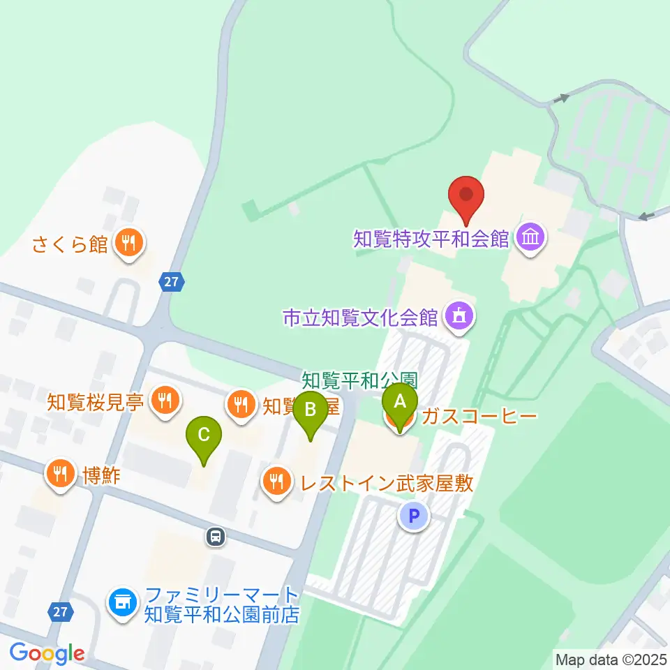 ミュージアム知覧周辺のカフェ一覧地図