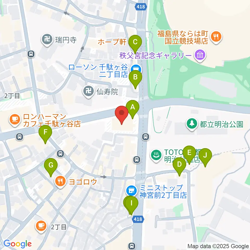 VICTOR STUDIO周辺のカフェ一覧地図
