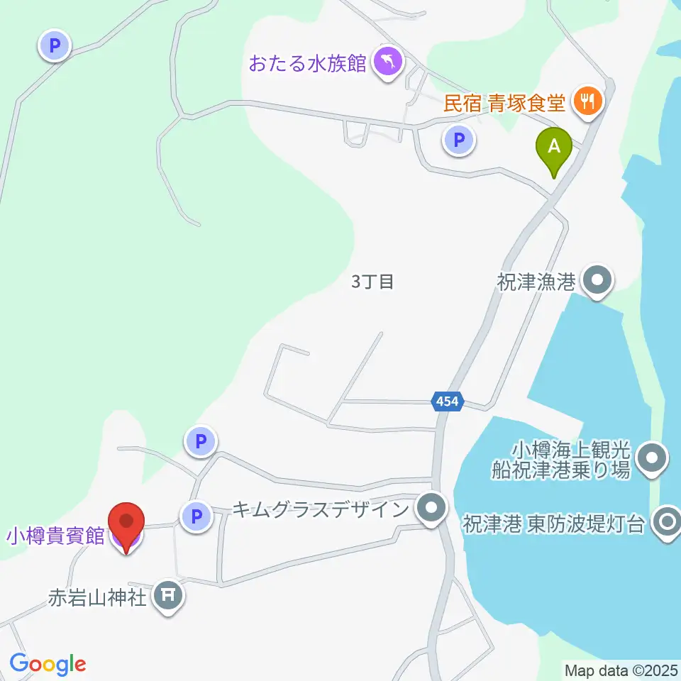 旧青山別邸・小樽貴賓館周辺のカフェ一覧地図