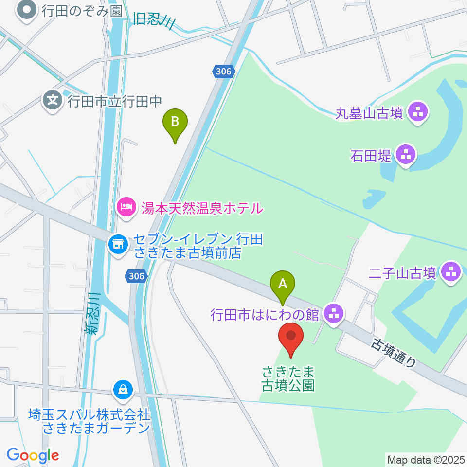 埼玉県立さきたま史跡の博物館周辺のカフェ一覧地図