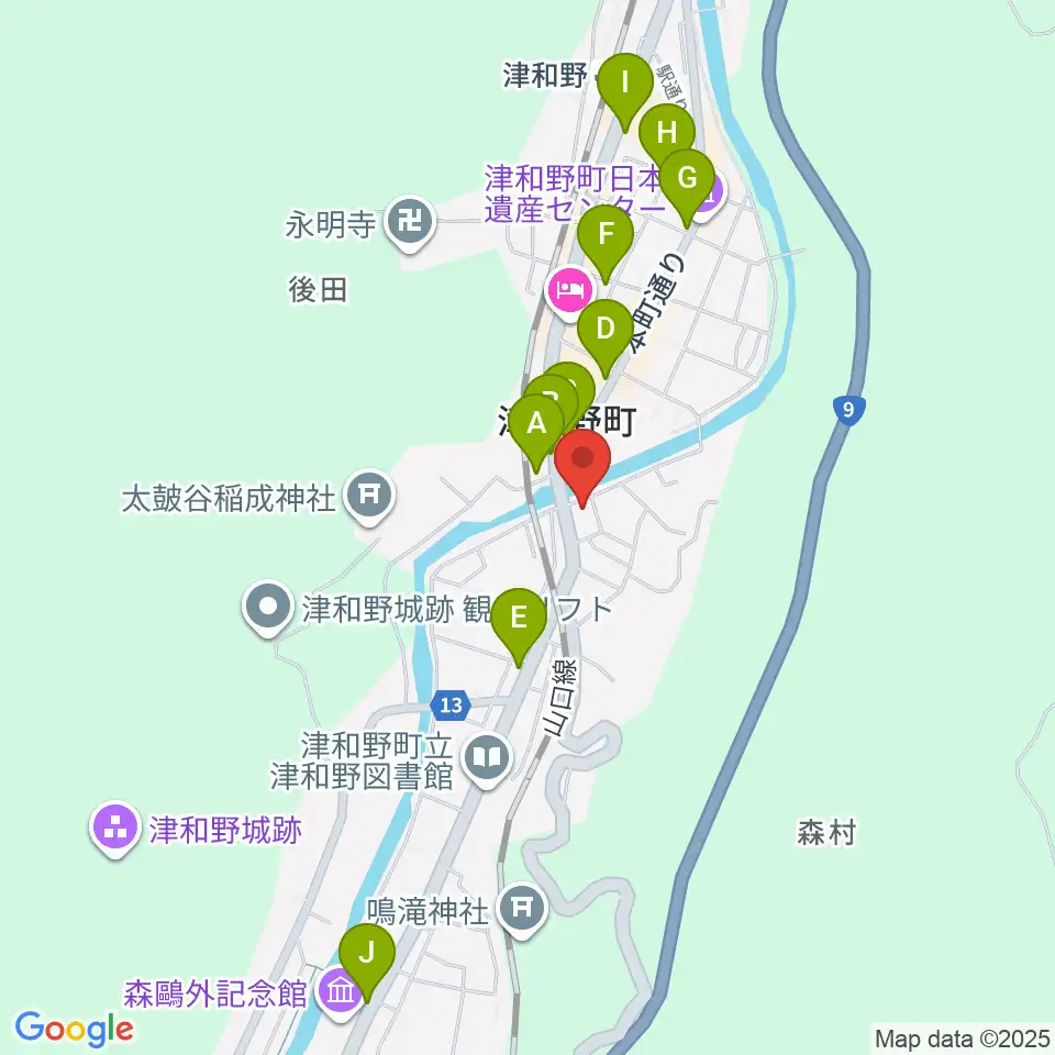 津和野町郷土館周辺のカフェ一覧地図