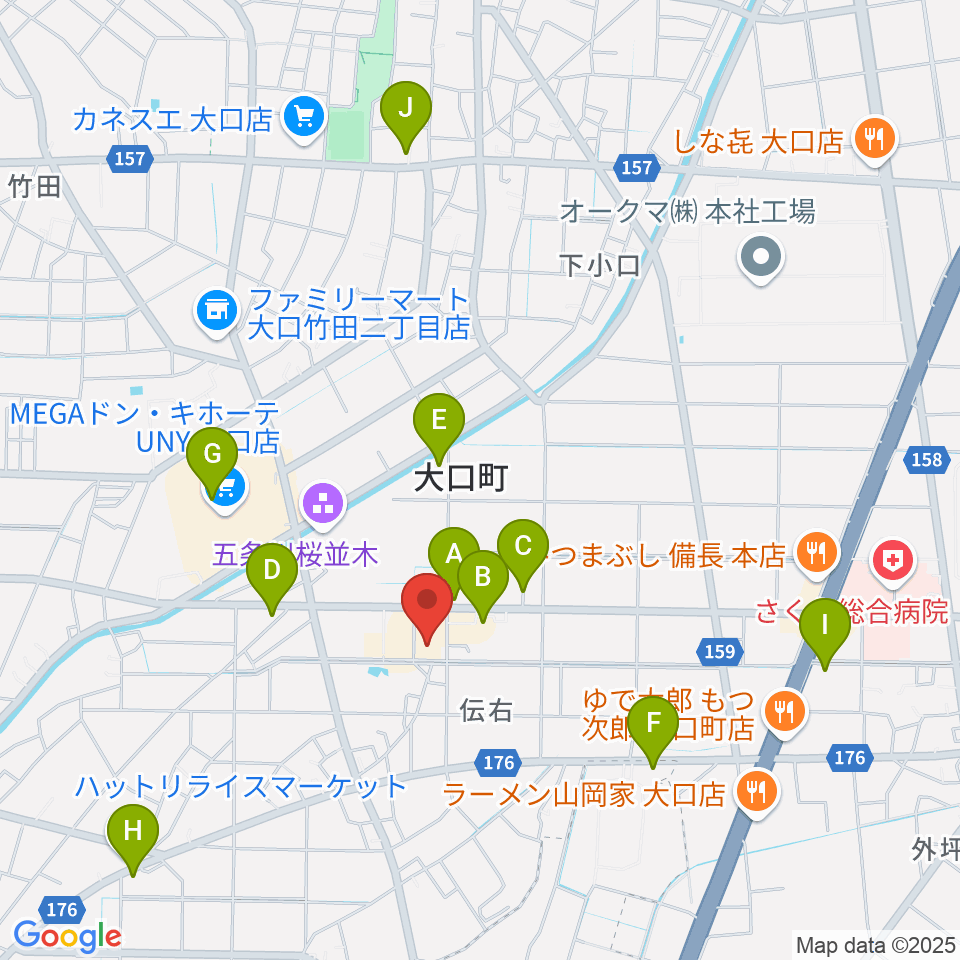 大口町歴史民俗資料館周辺のカフェ一覧地図